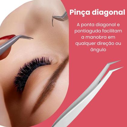 Imagem de 1 Pinça Diagonal Para Extensão Cílios Fio A Fio Tufos Volume Russo Egípcio