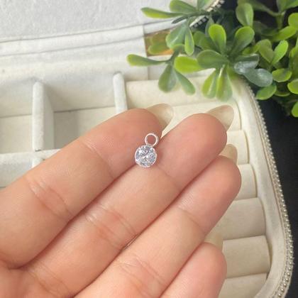 Imagem de 1 Pingente Prata 925 pura ponto de luz 6mm de brinco Unidade