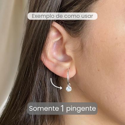 Imagem de 1 Pingente Prata 925 pura ponto de luz 6mm de brinco Unidade