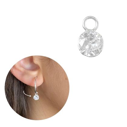 Imagem de 1 Pingente Prata 925 pura ponto de luz 6mm de brinco Unidade
