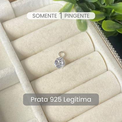 Imagem de 1 Pingente Prata 925 pura ponto de luz 6mm de brinco Unidade