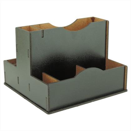 Imagem de 1 Porta Sachê Guardanapos Temperos Canudos Palitos Lanchonete Mdf Preto