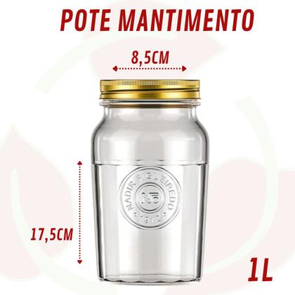Imagem de 1 Pote Americano Mantimento Café Vidro Vintage 1L Nadir