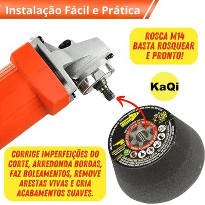 Imagem de 1 Rebolo Copo Cônico 4 Polegadas Grão 120 Rosca M14 Forcety