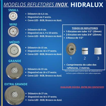 Imagem de 1 Refletor Led 18w RGB Inox para Iluminação Piscina