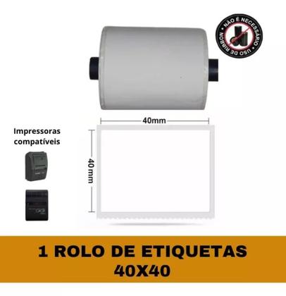 Imagem de 1 Rolo De Etiqueta Térmica Para Mini Impressora - 40x40