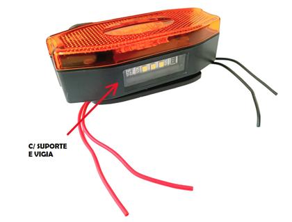 Imagem de 1 Sinaleira Lanterna Lateral Led Peixinho Caminhão Carreta Com Vigia Laranja Ambar