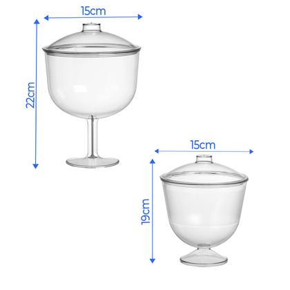 Imagem de 1 taça tropical 1,3 com tampa + 1 taça c/ tampa 1500ml