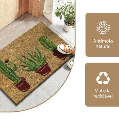 Imagem de 1 Tapete Porta Capacho Fibra Coco Antiderrapante 33x60 E10