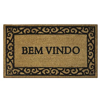 Imagem de 1 Tapete Porta Capacho Fibra Coco Antiderrapante 33x60 E13