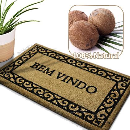Imagem de 1 Tapete Porta Capacho Fibra Coco Antiderrapante 33x60 E13