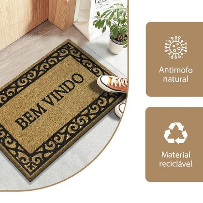 Imagem de 1 Tapete Porta Capacho Fibra Coco Antiderrapante 33x60 E13