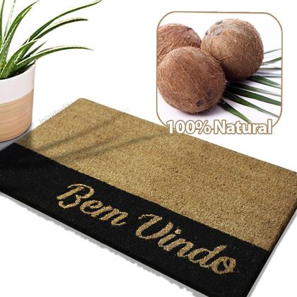 Imagem de 1 Tapete Porta Capacho Fibra Coco Antiderrapante 33x60 E7