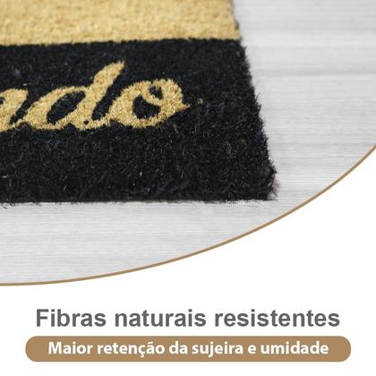 Imagem de 1 Tapete Porta Capacho Fibra Coco Antiderrapante 33x60 E7