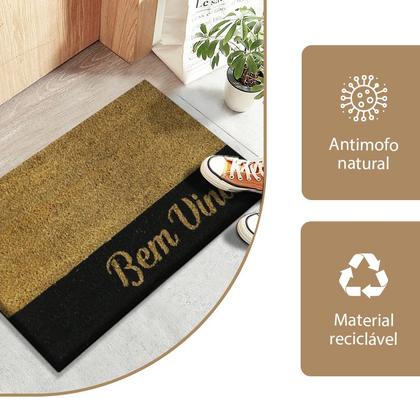 Imagem de 1 Tapete Porta Capacho Fibra Coco Antiderrapante 33x60 E7