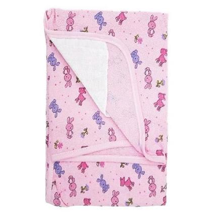 Imagem de 1 Toalha De Banho Rosa Bebê Forrada De Fralda Com Capuz