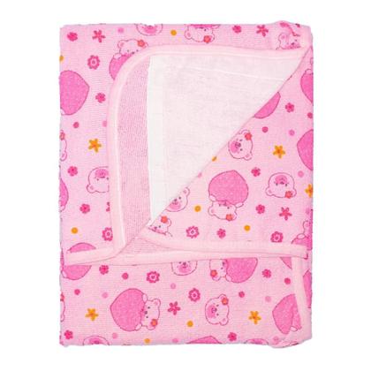 Imagem de 1 Toalha De Banho Rosa Bebê Forrada De Fralda Com Capuz