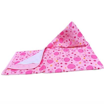 Imagem de 1 Toalha De Banho Rosa Bebê Forrada De Fralda Com Capuz