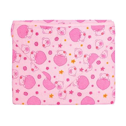 Imagem de 1 Toalha De Banho Rosa Bebê Forrada De Fralda Com Capuz