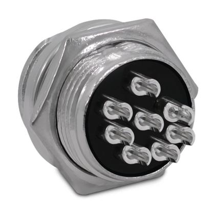 Imagem de 1 tomada conector mike plugue multipolar macho fêmea 8 vias