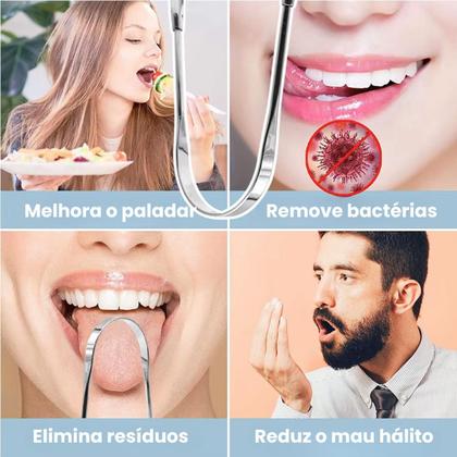 Imagem de 1 Un Limpador Raspador De Língua Em Aço Inox Para Higiene Bucal