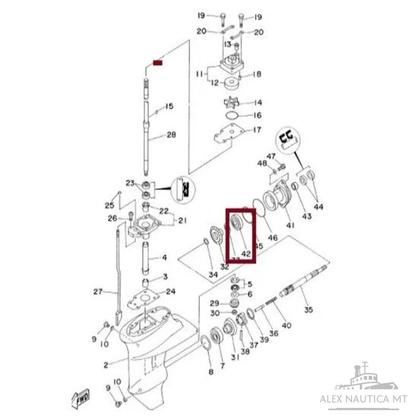 Imagem de 1 unid rolamento yamaha 9.9 / 15 hp engrenagem de ré