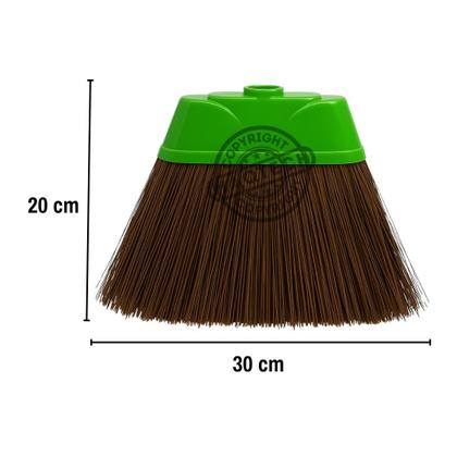 Imagem de 1 Vassoura Piaçava 30cm Base Plástica Reforçada Sem Cabo Limpeza Pesada Varre Chão Casa Quintal
