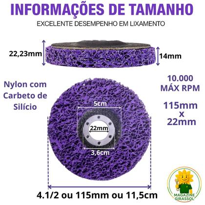 Imagem de 1 x Disco Flap Strip 115mm x 22mm 4.1/2" Polidor Removedor Tinta Fundos Vernizes Roxo FSTRIP-115mm-RX