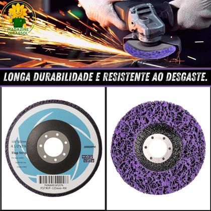 Imagem de 1 x Disco Flap Strip 115mm x 22mm 4.1/2" Polidor Removedor Tinta Fundos Vernizes Roxo FSTRIP-115mm-RX