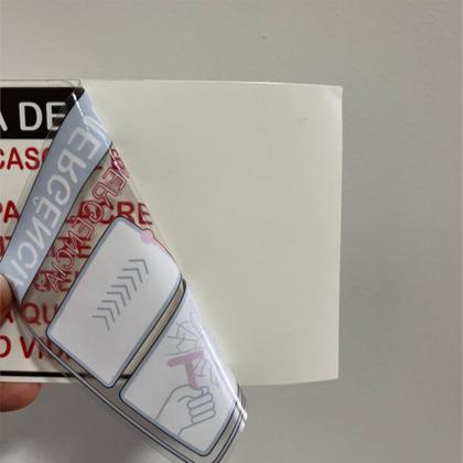 Imagem de 10 Adesivos - Saída de Emergência - Quebre Vidro - Martelinho 10x15 cm c/ Fundo Transparente