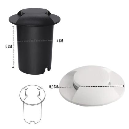 Imagem de 10 Balizadores Spot Led SMD 1W Com 2 Fachos Focos De Luz Angular (Branco Quente) De Embutir Em Piso Solo Chão Gramado