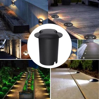 Imagem de 10 Balizadores Spot Led SMD 1W Com 2 Fachos Focos De Luz Angular (Branco Quente) De Embutir Em Piso Solo Chão Gramado