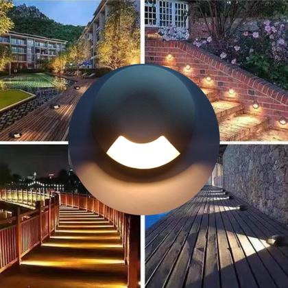 Imagem de 10 Balizadores Spot Led SMD 1W Com Facho Foco De Luz Angular (Branco Quente) IP65 De Embutir Em Piso Solo Chão Gramado