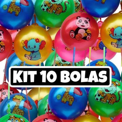 Imagem de 10 Bolas Chaveiro De Vinil Mola Brinquedo Para Crianças