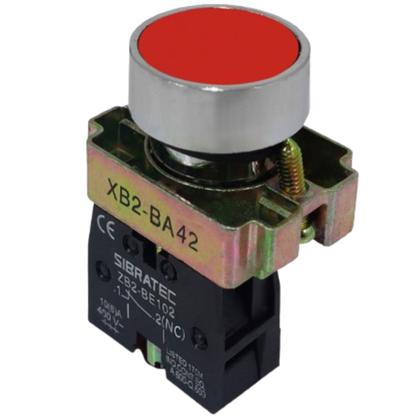 Imagem de 10 botão de impulso ampb6r ou xb2-ba42 vermelho 1nf sibratec