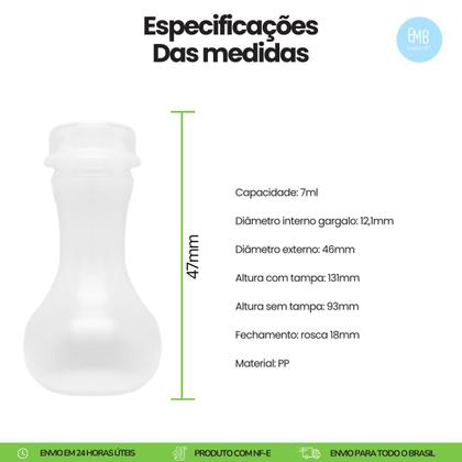 Imagem de 10 Botijas Moringa 7ml, Frascos Plástico Para Oleo de Uncao