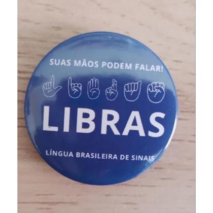 Imagem de 10 bottons broches LIBRAS (Língua Brasileira de Sinais)