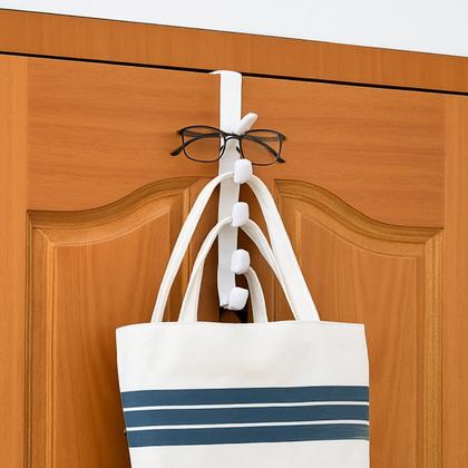Imagem de 10 Cabides Suporte Em Plástico Para Porta C/ 5 Ganchos Multiuso
