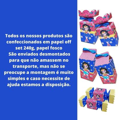Imagem de 10 Caixas Avulsa Mulher Maravilha Festa - 10 Maletinhas