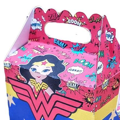 Imagem de 10 Caixas Avulsa Mulher Maravilha Festa - 10 Maletinhas