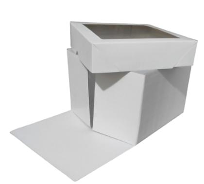 Imagem de 10 Caixas Branca com visor Bolo Alto 1,2 kg Confeitaria