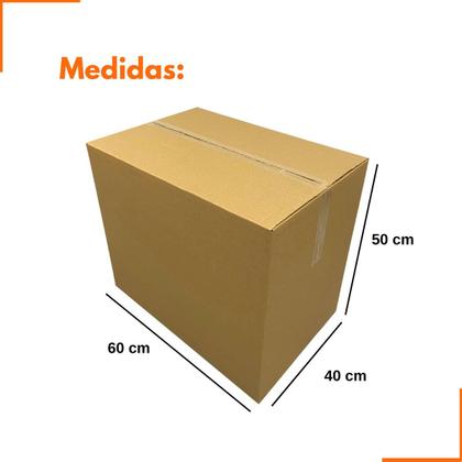 Imagem de 10 Caixas de Papelão em Kraft para Mudanças Envios e Organização 60x40x50 Forte e Resistente
