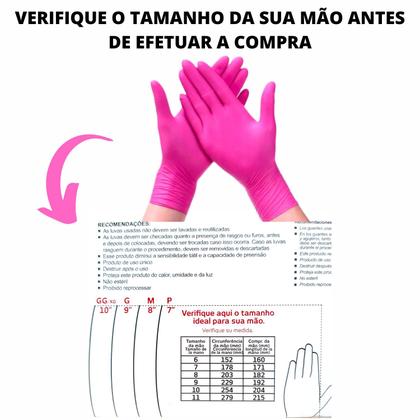 Imagem de 10 Caixas Fechadas De luvas Nitrilicas Rosa Sem Pó 