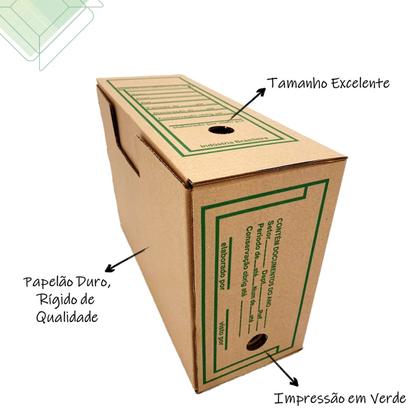 Imagem de 10 Caixas Para Arquivo Morto Escritório Ofício Papelão Reforçado