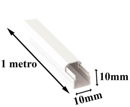 Imagem de 10 Canaletas Pvc S/ Divisória 10x10x1000mm Fita Dupla Face
