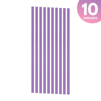 Imagem de 10 Canudo Transparente Plástico Rígido 31cm Extra Largo Reutilizável Copo Copão