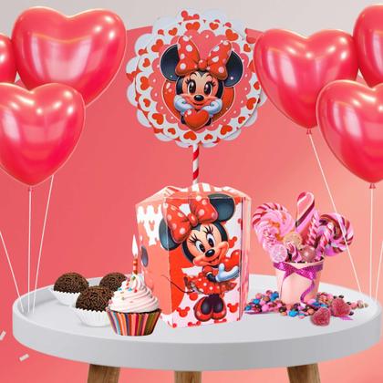 Imagem de 10 Centro De Mesa Decorativos Minnie Vermelha Aniversário