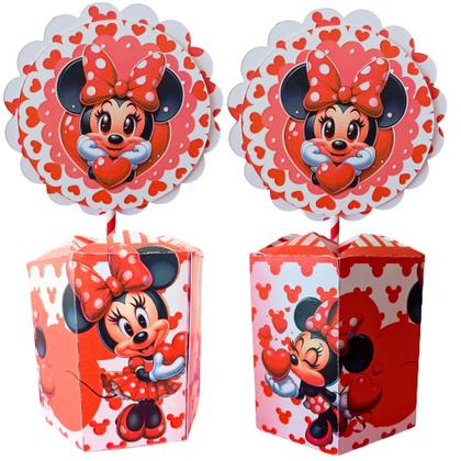 Imagem de 10 Centro De Mesa Decorativos Minnie Vermelha Aniversário