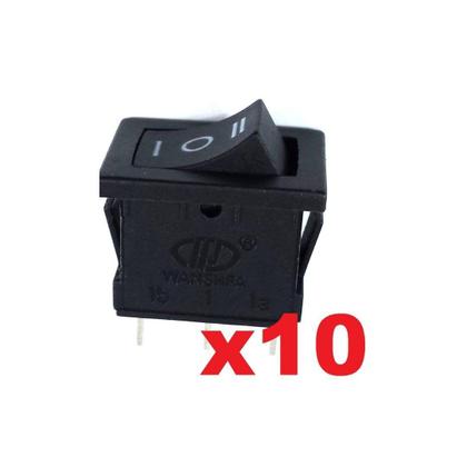 Imagem de 10 Chave Tic Tac Kdc Preta 3 Posições On Off On Kcd1 2 103 Gangorra Balança Alavanca 10a em 125v Ac