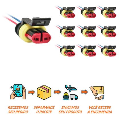 10 Conector Chicote Lanterna LED Lateral Carreta 2 vias - DW Componentes Imagem de 10 Conector Chicote Lanterna LED Lateral Carreta 2 vias
